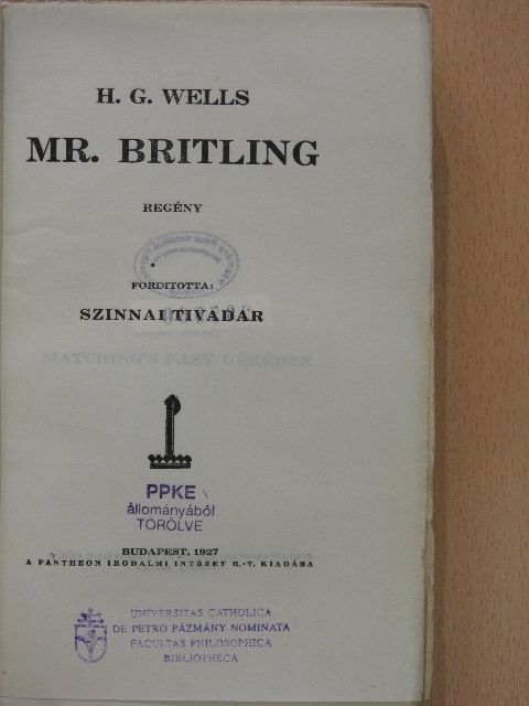 H. G. Wells - Mr. Britling [antikvár]