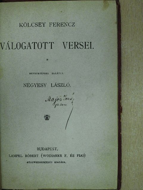 Kölcsey Ferencz - Kölcsey Ferencz válogatott versei [antikvár]