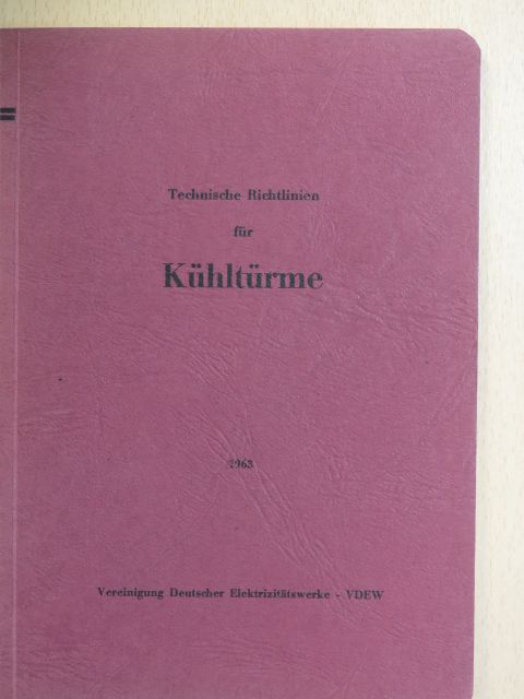 Technische Richtlinien für Kühltürme [antikvár]