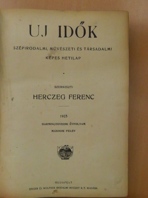 Andersen György - Uj Idők 1925. julius-december (fél évfolyam) [antikvár]