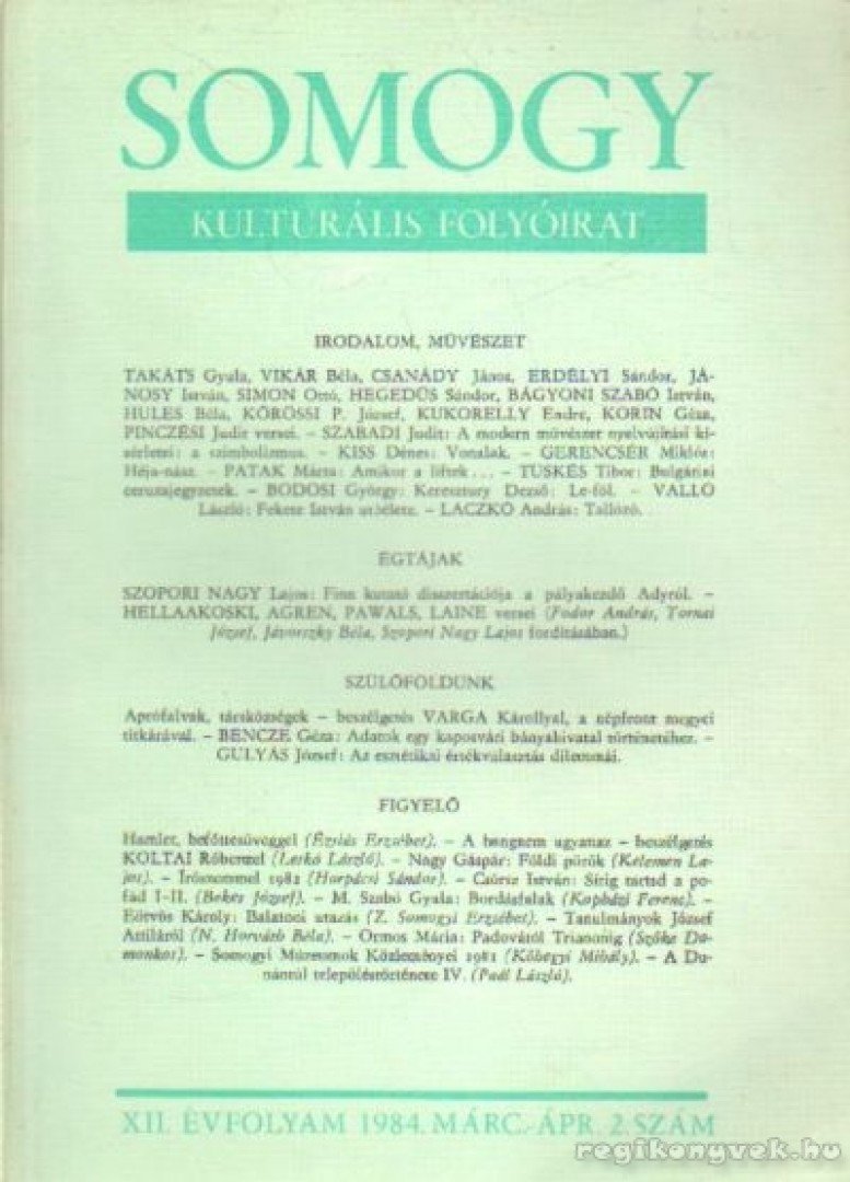Laczkó András - Somogy 1984. márc-ápr. 2. szám [antikvár]
