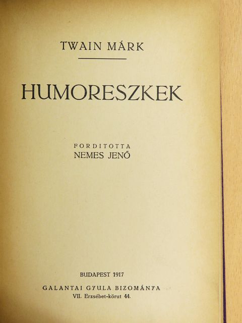 Twain Márk - Humoreszkek [antikvár]