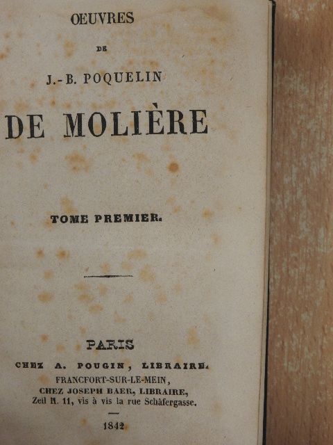 J.-B. Poquelin de Moliére - Oeuvres de J.-B. Poquelin de Moliére I-II. [antikvár]
