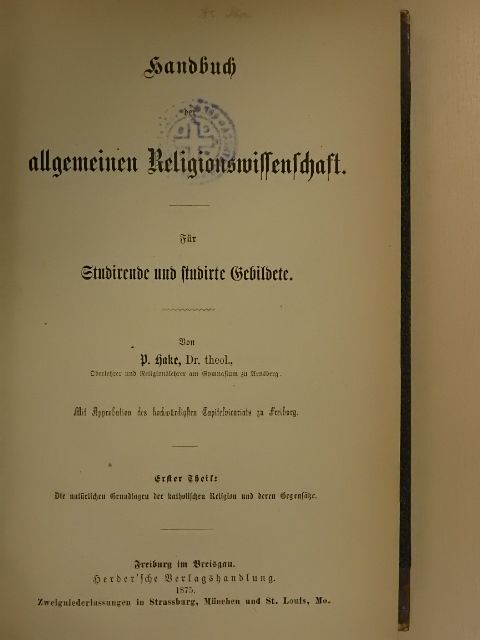 Dr. Peter Hake - Handbuch der allgemeinen Religionswissenschaft 1-2. (gótbetűs) [antikvár]