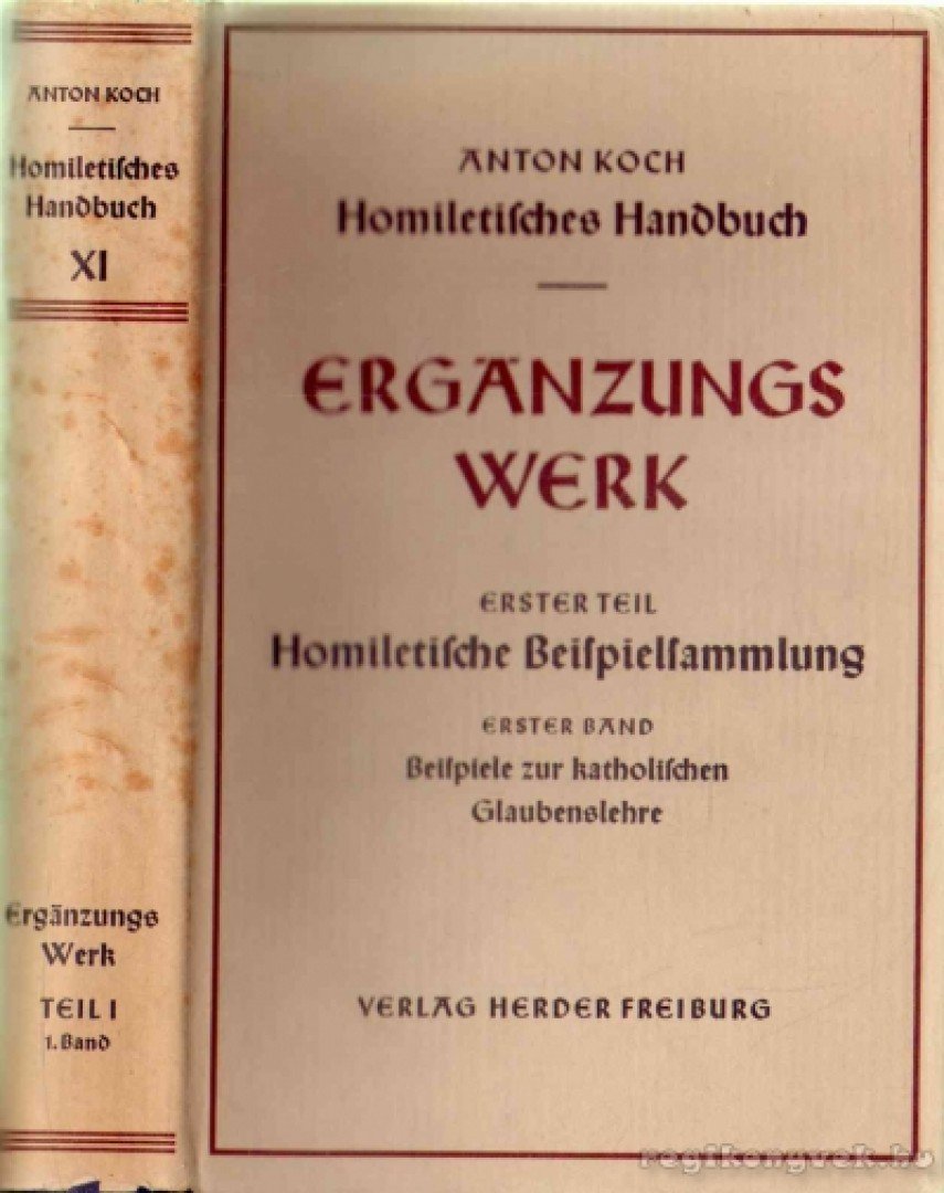 Koch, Anton - Ergänzungswerk [antikvár]