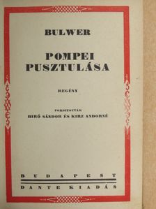 Bulwer - Pompei pusztulása [antikvár]