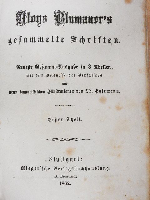 Alois Blumauer - Aloys Blumauer's gesammelte Schriften I-III (gótbetűs) [antikvár]