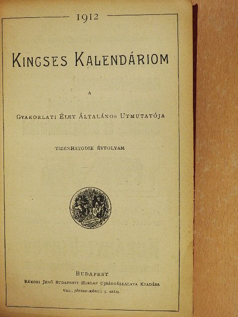 Kincses Kalendáriom 1912 [antikvár]