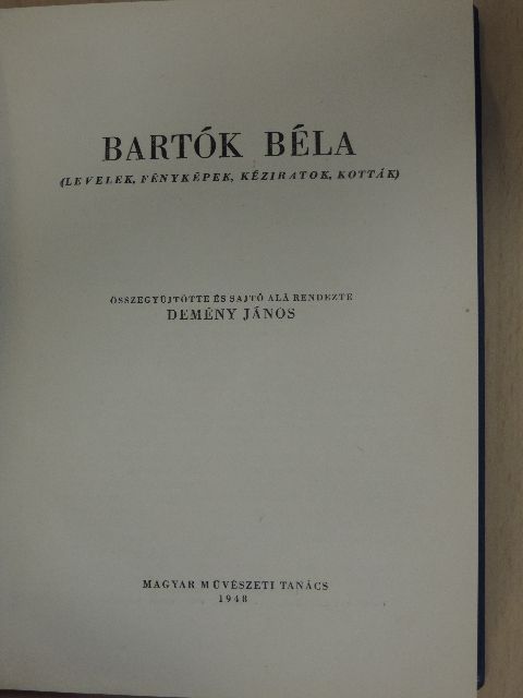 Bartók Béla [antikvár]