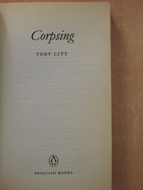 Toby Litt - Corpsing [antikvár]
