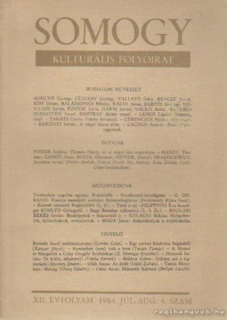 Laczkó András - Somogy 1984. júl-aug. 4. szám [antikvár]