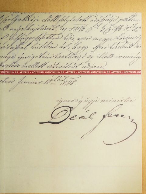 A Központi Antikvárium 89. aukciója [antikvár]