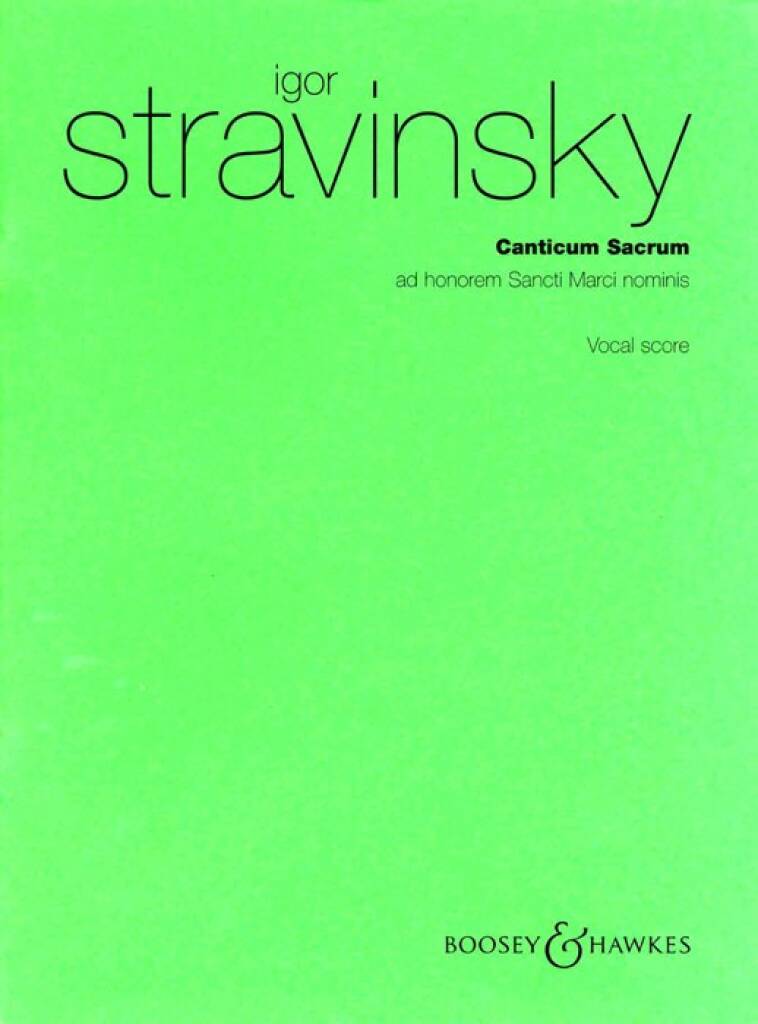 STRAVINSKY - CANTICUM SACRUM - VOCAL SCORE