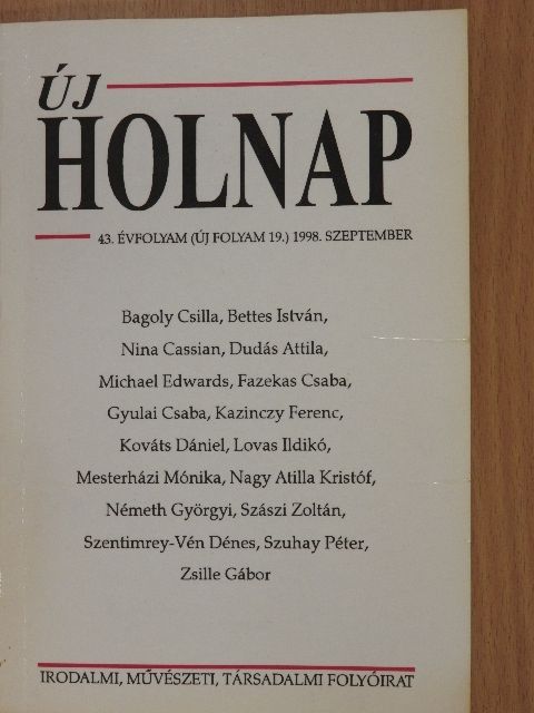 Bagoly Csilla - Új Holnap 1998. szeptember [antikvár]