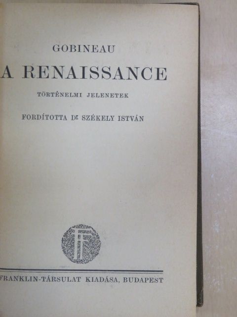 Gobineau - A renaissance [antikvár]