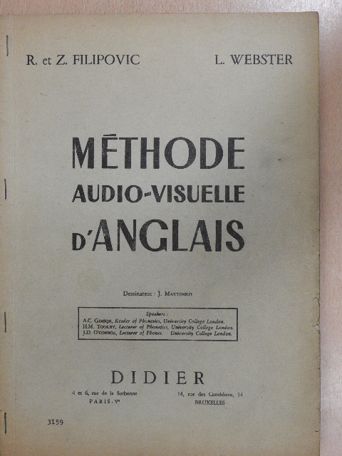 L. Webster - Méthode audio-visuelle d'Anglais [antikvár]