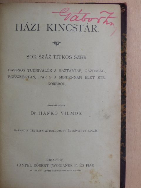 Dr. Hankó Vilmos - Házi kincstár [antikvár]