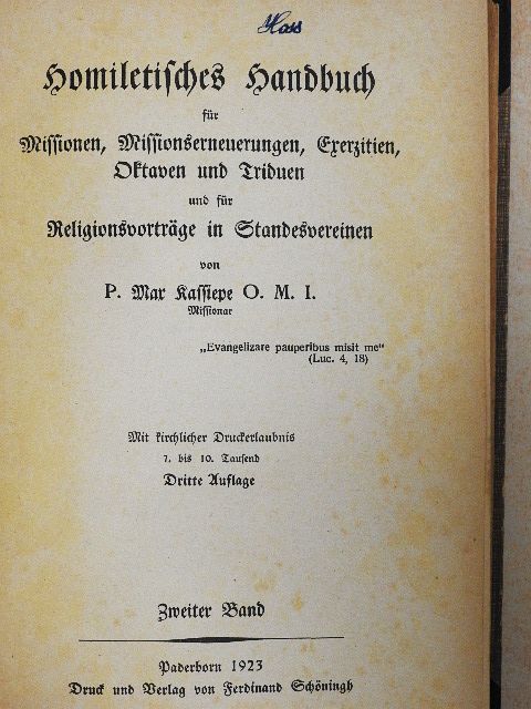 P. Max Kassiepe O. M. I. - Homiletisches Handbuch II. (gótbetűs) [antikvár]