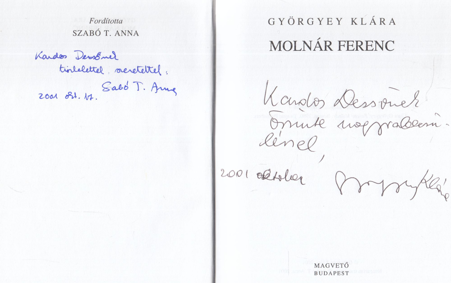 Györgyey Klára - Molnár Ferenc (dedikált) [antikvár]