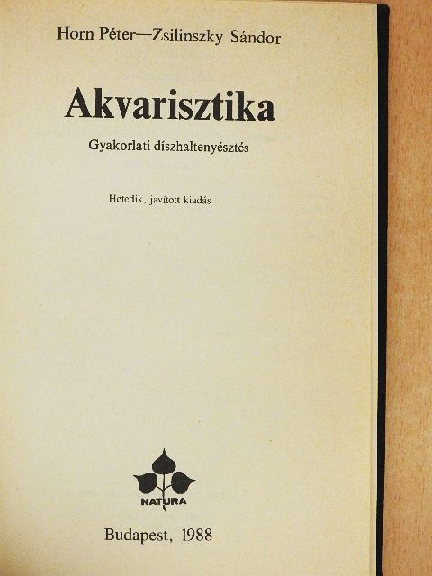 Békési László - Akvarisztika [antikvár]