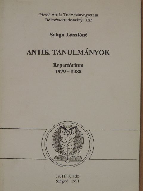 Antik tanulmányok - Repertórium 1979-1988 [antikvár]
