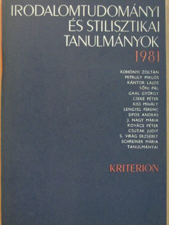 Cseke Péter - Irodalomtudományi és stilisztikai tanulmányok 1981. [antikvár]
