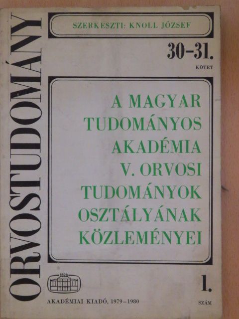 Gláz Edit - A Magyar Tudományos Akadémia V. Orvosi Tudományok Osztályának Közleményei 1. [antikvár]