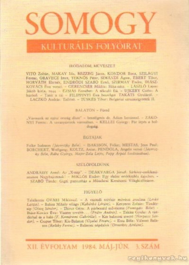 Laczkó András - Somogy 1984. máj-jún. 3. szám [antikvár]