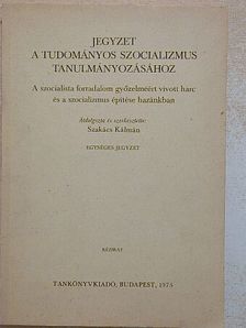 Blaskovits János - Jegyzet a tudományos szocializmus tanulmányozásához [antikvár]