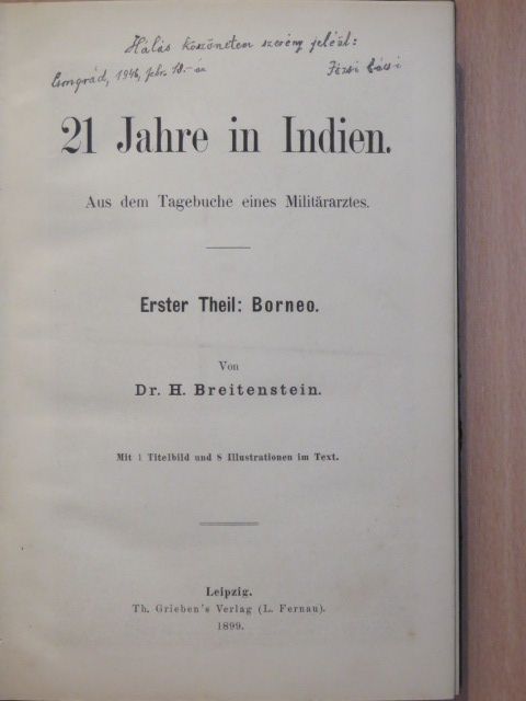Dr. H. Breitenstein - 21 Jahre in Indien I. [antikvár]