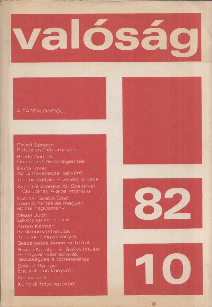 Kőrösi József - Valóság 1982/10 [antikvár]