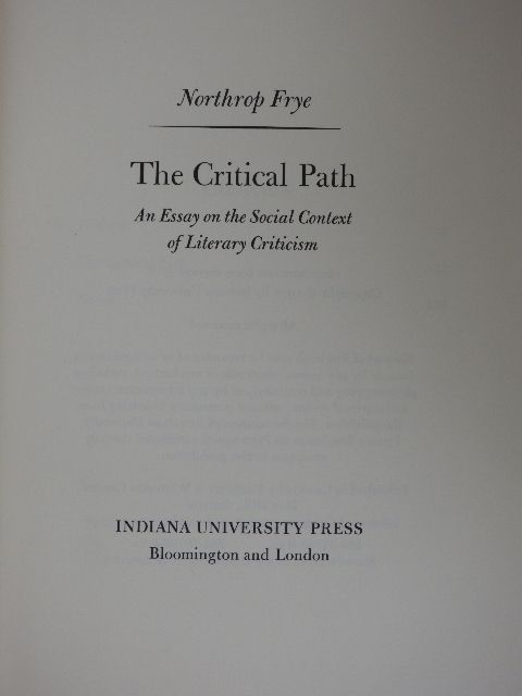 Northrop Frye - The Critical Path [antikvár]
