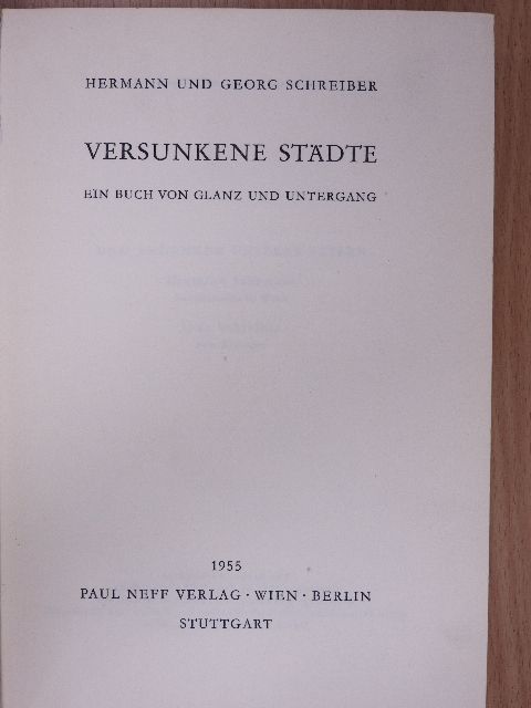 Georg Schreiber - Versunkene Städte [antikvár]
