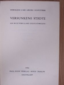Georg Schreiber - Versunkene Städte [antikvár]
