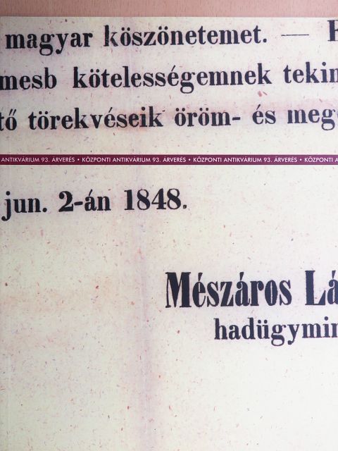 A Központi Antikvárium 93. aukciója [antikvár]