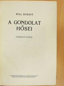 Will Durant - A gondolat hősei [antikvár]