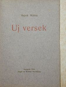 Hajnik Miklós - Uj versek [antikvár]