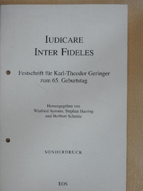 Helmuth Pree - Iudicare inter fideles [antikvár]