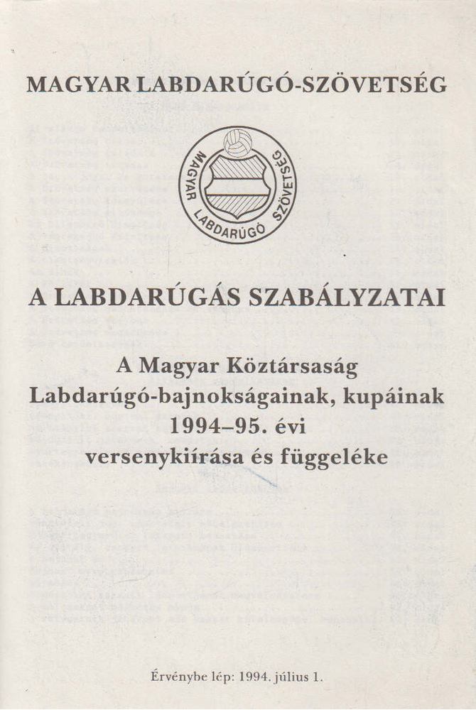A labdarúgás szabályzatai [antikvár]