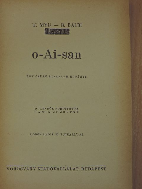 B. Balbi - o-Ai-san [antikvár]