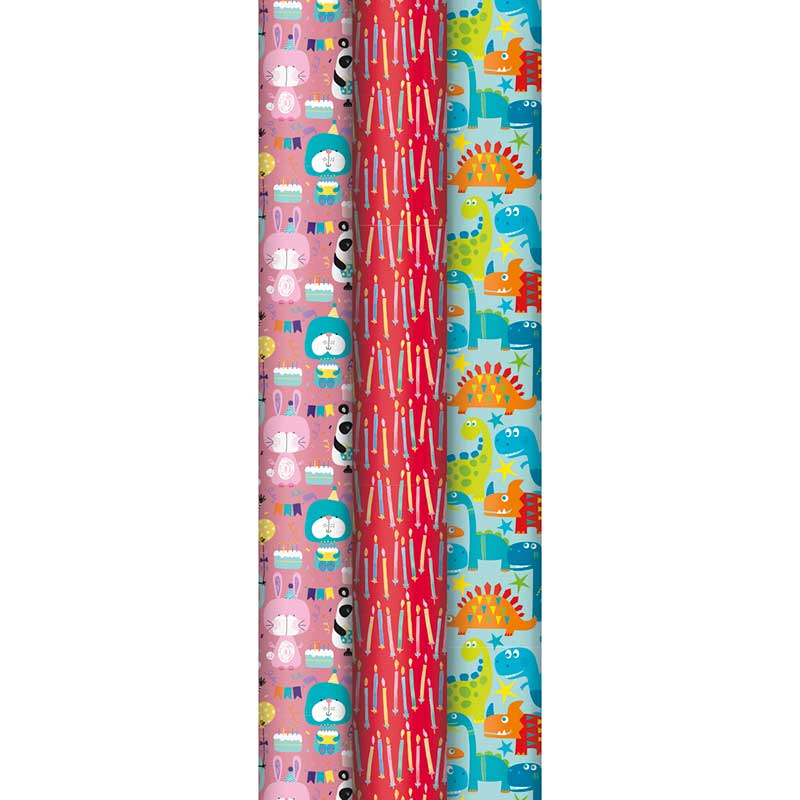 Díszcsomagoló tekercses Clairefontaine 70x200 cm 57g általános, gyermekmintás, 3 minta