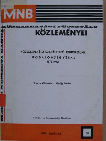 MNB Közgazdasági Főosztály közleményei 50. [antikvár]
