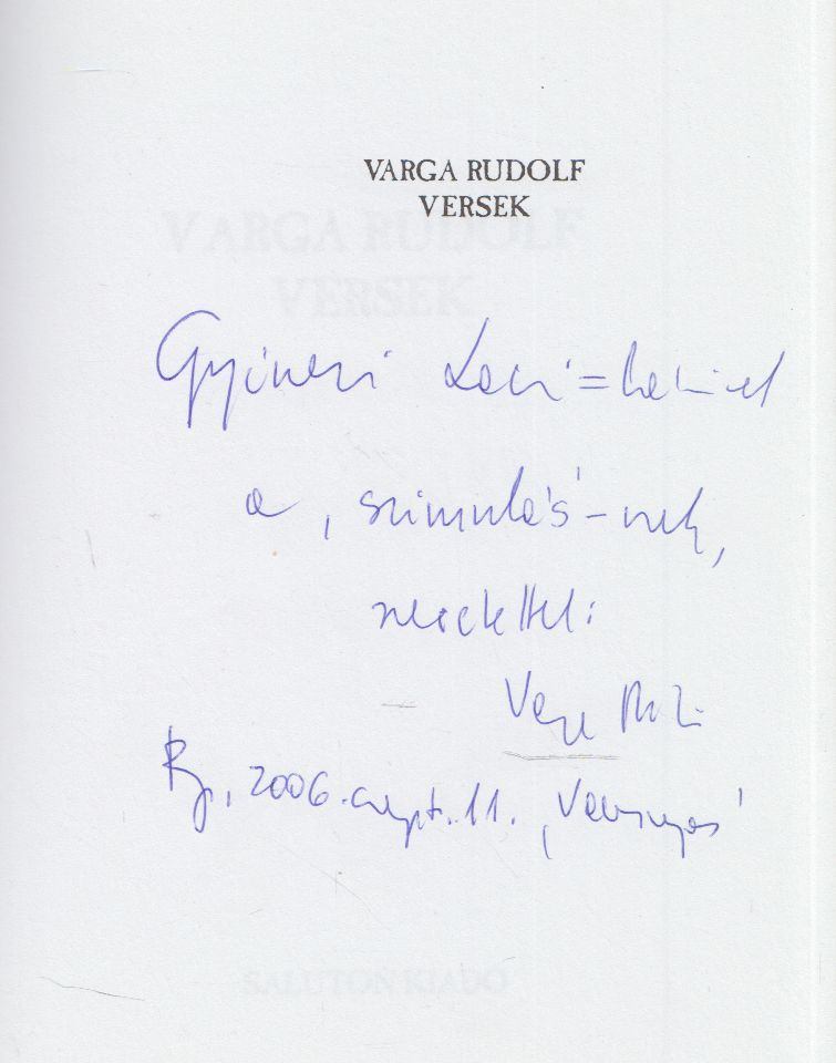 Varga Rudolf - Versek (dedikált) [antikvár]