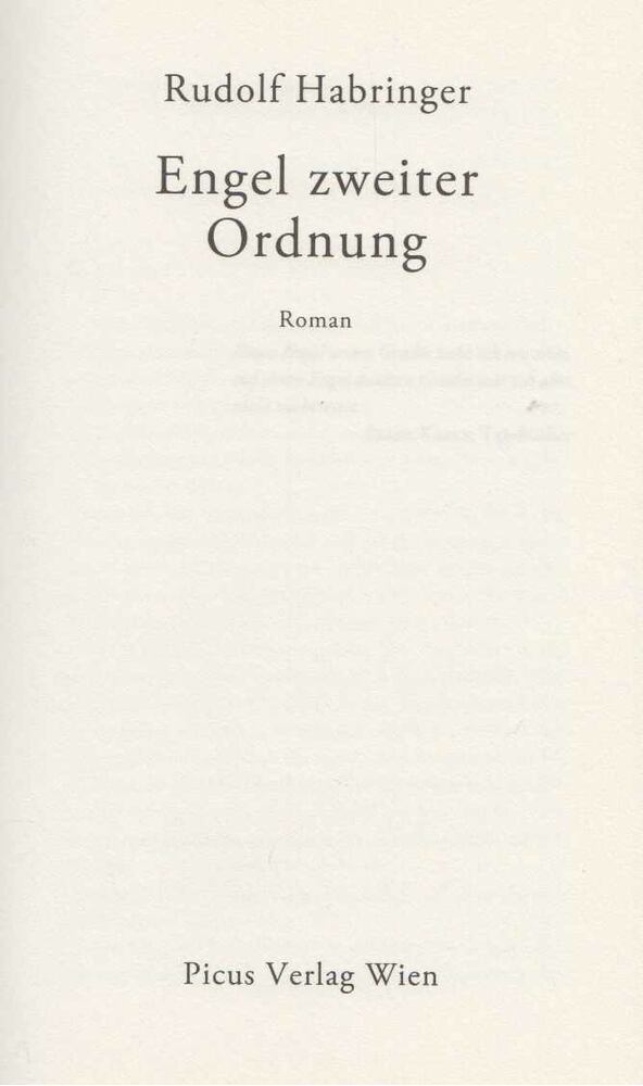 Rudolf Habringer - Engel zweiter Ordnung [antikvár]