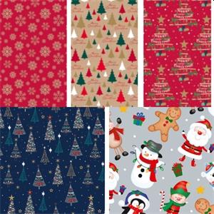 .- - Díszcsomagoló tekercses Clairefontaine/Eurowrap 70x200 cm 57g karácsonyi vegyes minták