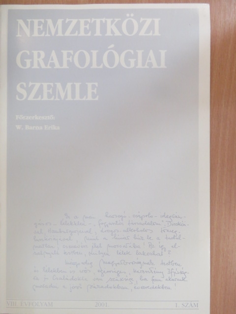 Beiczer Éva - Nemzetközi Grafológiai Szemle 2001/1. [antikvár]
