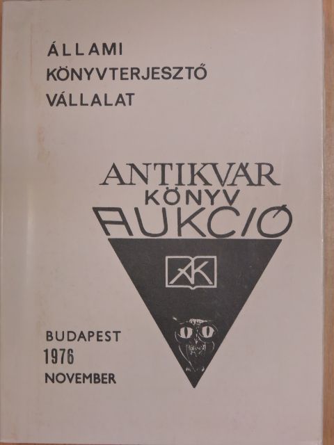 Antikvár könyv aukció - Budapest, 1976. november [antikvár]