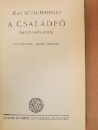 Jean Schlumberger - A családfő [antikvár]