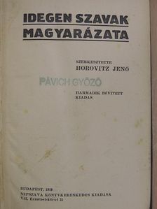 Idegen szavak magyarázata [antikvár]