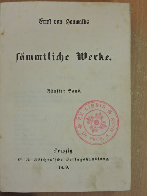Ernst von Houwalds - Ernst von Houwalds Sämmtliche Werke 5. (gótbetűs) [antikvár]
